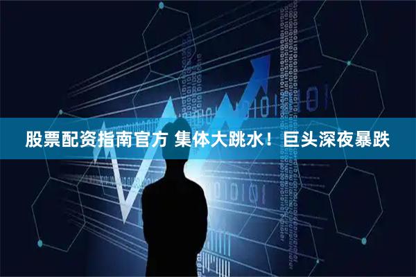 股票配资指南官方 集体大跳水！巨头深夜暴跌