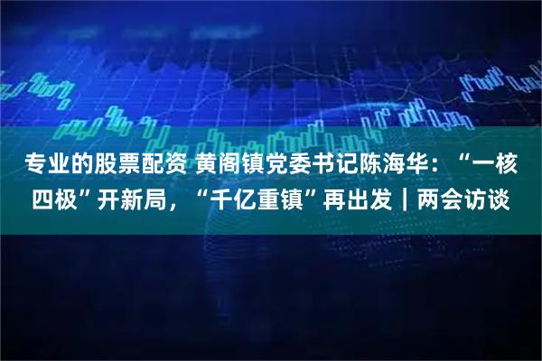 专业的股票配资 黄阁镇党委书记陈海华：“一核四极”开新局，“千亿重镇”再出发｜两会访谈