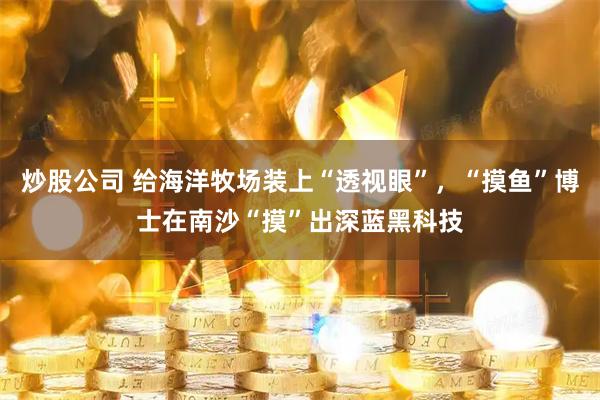 炒股公司 给海洋牧场装上“透视眼”，“摸鱼”博士在南沙“摸”出深蓝黑科技